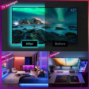 1-30M Led Strip Lights Bluetooth APP Control RGB LED Lights for TV USB 5V WIFI Led Tape for TV Backlight Room Party Decoration