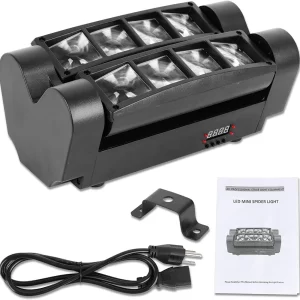 2024 Mini Spider Light 8*3W RGBW LED Stage Beam Moving Head Lamp DJ Disco Party Nightclub Dance Wedding Bar Holiday Effect