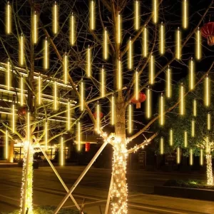 30/50CM LED Meteor Shower Rain Lights Waterproof Falling Raindrop Fairy String Light for Christmas Holiday Party Patio Decor
