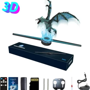 3D Hologram Fan 42CM 3D Holographic Projector Advertising Display Light HD Holographic Projector for Stores Bars Party Xmas