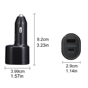 60w Usb Car Charger Samsung Super Fast Charging 45w 15w 2 Port Usb C PD Auto Chargeur Galaxy S24 Ultra S23 S22 Note 20 A53 M54