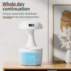 800ML Anti Gravity USB Air Humidifier Ultrasonic Air Purifier Levitating Water Drops Mist Maker Fogger Perfume LED Display Ligh