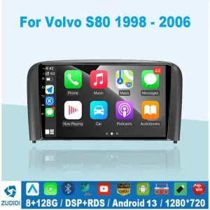 Car Radio For VOLVO S80 1998-2006 2Din Car Multimedia Android Octa Core Car Stereo DVD GPS Navigation Player QLED Screen Carplay