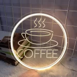 Coffee Neon Signs for Wall Decor LED Neon Light Signs with Dimmer Switch USB Coffee Bar Kitchen Home Cafe Office Club Restaurant