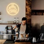 Coffee Neon Signs for Wall Decor LED Neon Light Signs with Dimmer Switch USB Coffee Bar Kitchen Home Cafe Office Club Restaurant