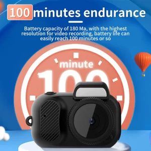 Compact Video Camera Kids Digital Camera 100 Minutes Battery Life One Click  1080P 180mAh with Wrist Strap for Outdoor