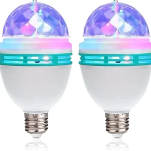 E27 Disco Light Rotating RGB Party Lamp LED Strobe Light Crystal Disco Bulb for Birthday Party Club Bar KTV Halloween Christmas