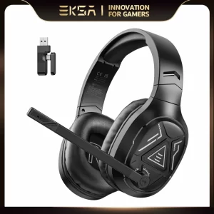 EKSA E5 BT 2.4GHz Wireless Headphones with Mic, Bluetooth 5.3, 20ms Low latency, Wired Gaming Headset for PC/PS4/PS5/Xbox/Switch