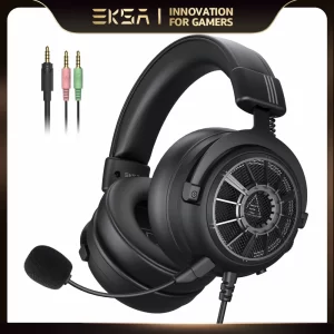 EKSA E5000 Wired Gaming Headset Over-Ear Stereo Gamer Headphones with Detachable Noise Cancelling Mic for PC/PS4/PS5/Xbox