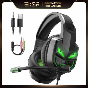 EKSA Fenrir PC Gaming Headphones with Noise Cancelling Microphone, 3.5mm Wired Headset Gamer Over-Ear Stereo for Xbox/PS4/PS5