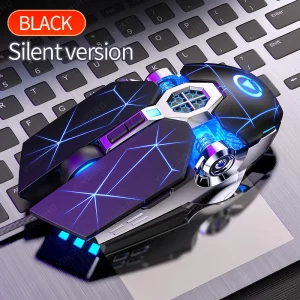 Ergonomic Wired Gaming Mouse RGB Mute Mouse LED Backlit 3200dpi 6 Button USB Mechanical Mause for PC Laptop Computer Gamer