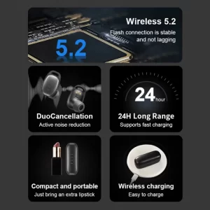 FIIL T2 Pro Wireless Earphone Dual-Mic 37dB Hybrid ANC Bluetooth 5.2 TWS ENC Headphones Hi-Fi Earphones Fast Wireless Charging