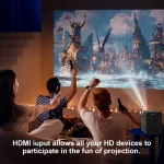 HONGTOP Android Smart Mini Projector 300ANSI Lumen Portable Projector 4K with WIFI Bluetooth 1080P Home Movie Theater Beamer