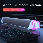 New Wireless Wired Computer TV Stereo Speakers 4D Surround Soundbar Subwoofer Sound Bar FM Radio LED For  Laptop PC Theater Aux
