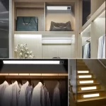 Human Body LED Strip Panel Motion Sensor Light USB Rechargeable Self Adhesive Magnet Wireless Switch Kitchen Under Cabinet Lamp
