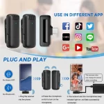 J13 Wireless Lavalier Microphone with Charger Case Portable Audio Video Receiver Mini Mic For iPhone Android Tablet Gaming Live