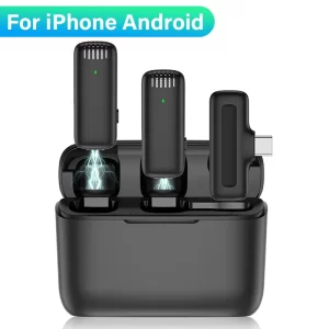 J13 Wireless Lavalier Microphone with Charger Case Portable Audio Video Receiver Mini Mic For iPhone Android Tablet Gaming Live
