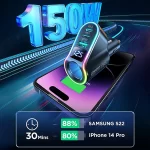 Joyroom 150W 4 in 1 Cigarette Lighter USB Car Charger Adapter, PD3.0 & QC3.0 30W Super Fast USB C Car Charger For iPhone Samsung