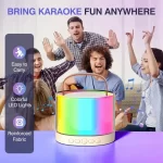 K52 wireless Bluetooth speaker portable multifunction with 2 microphone RGB music player karaoke machine for Kids Xmas gifts