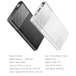 KUULAA Power Bank 10000mAh QC PD 3.0 PoverBank Fast Charging PowerBank 10000 mAh USB External Battery Charger For iPhone 14 13