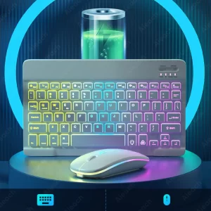 Keyboard For Tablet Android iOS Windows Wireless Mouse Keyboard Bluetooth-compatible Rainbow Backlit Keyboard For iPad Phone