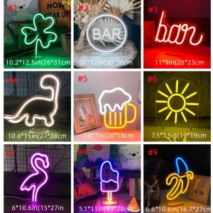 LED Mini Lamp Cute Neon Sign Desk Light USB Powered Custom Neon Sign Bedroom Kids Room Decoration Party Wall Decor Led Light