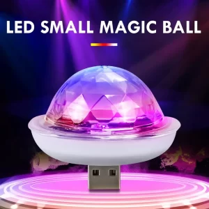 LED RGB Disco Stage Light DC 5V USB Magic Ball Light Voice Command lamp for Mobile Phone Party Family Decoration