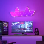 LED Triangular Quantum Lamp RGB Wall Lamp Smart Pickup Rhythm Background Light For Bedroom Bedside Night Light Office Decoration