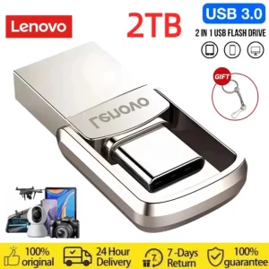 Lenovo Metal USB Flash Drive 2TB 1TB TYPE-C Pendrive 128GB 256GB 512gb Waterproof Key Usb Pendrive Memory Stick Memoria USB Disk