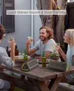 MLOVE P3 Outdoor Bluetooth Speaker, 40W Output Power Bluetooth 5.3 Speaker ,Stereo Sound IPX7 Waterproof,Micro SD Card,RGB Light