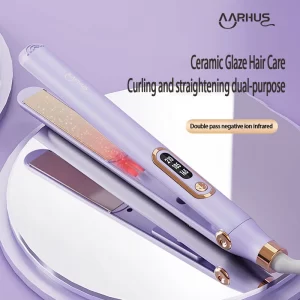 Negative Ion Essential Oil Hair Care Curler Hair Straightener 2-In-1, 10s Fast Heating And Long-lasting Styling Hair Appliance