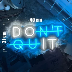 Neon Sign DON’T QUIT DO IT Neon Led Sign Inspirational Quote Game Room Bedroom Decor Wall Art Motivate Neon Light Gym Classroom