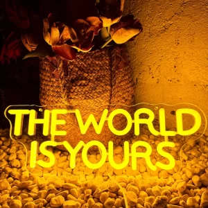 Neon Signs The World Is Yours,Indoor Bedroom Room Decor,Wall Led Light, Bar Christmas Party Wedding Living Room Office Decor