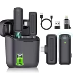 Noise Reduction Wireless Lavalier Microphone Mini Tie Lapel Recording Mic For IPhone Android Mobile Cell Phone With Charging Box