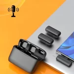 Noise Reduction Wireless Lavalier Microphone Mini Tie Lapel Recording Mic For IPhone Android Mobile Cell Phone With Charging Box