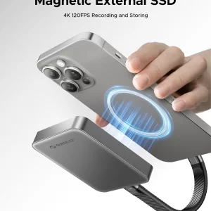 ORICO Magnetic External SSD for iPhone 16 15 Pro/Max ProRes 4K ProRes HDR Record and Store 2000MB/s Portable Solid State Drive