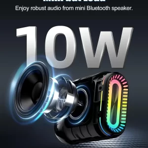 Ohayo S5 Wireless Portable Speaker Bluetooth 5.3,10W Loud Deep Bass Sound, IP67 Waterproof Bike Speaker with 12Hrs Playtime Mic