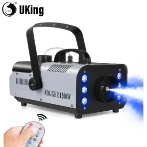 RGB Stage Effect Smoke Machine Colorful LED Lighting Remote Fogger Ejector Disco Fog Machine for Concert DJ Party Christmas