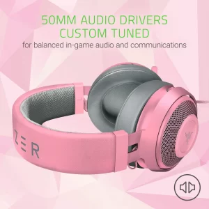 Razer Kraken Pro V2 Lightweight Aluminum Headband Retractable Mic Gaming Headset Works with PC PS4 Xbox Switch&Mobile Devices
