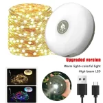Multifunctional 4 in 1 Design Camping Light String USB Rechargeable Outdoor Tent Decor Light XTE LED Flashlight with Magnet Hook