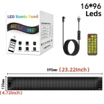 5V USB LED Matrix Pixel Panel Multilingual APP DIY Graffiti Scrolling Text Animation Display Car Remote Truck Devil’s Eye Lights