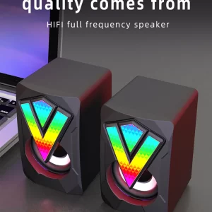 Subwoofer Stereo Surround Music RGB Gaming Speakers Sound Bar For Computer Desktop PC Loudspeakers
