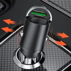 Total 100W Car Charger Cigarette Lighter Car Charger PD Fast Charging Mobile Phone Invisible Quick Charge 3.0 USB Type C Charger