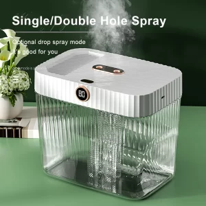 Transparent Air Humidifier 5L Large Water Tank Double Nozzle Remote Control Mute Cold Mist Aromatherapy Essential Oil Diffuser