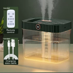 Transparent Air Humidifier 5L Large Water Tank Double Nozzle Remote Control Mute Cold Mist Aromatherapy Essential Oil Diffuser