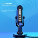 USB Microphone for PC Mac Gaming Recording Streaming Podcasting, Computer Condenser Mic with Phone Adapter Headphone Output