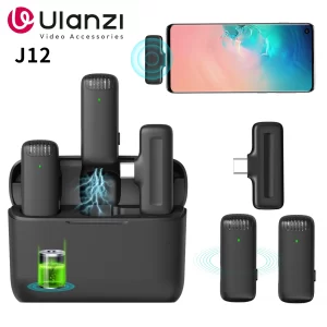 Ulanzi J12 Lavalier Microphone Professional Portable 20M Receive Range Plug Play Mic For Smartphone Android iPhone16 15 14 13 12