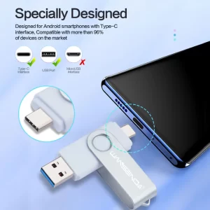 Wansenda USB Flash Drive 512GB 256GB USB 3.0 Pen Drive 128GB Cle USB Stick for Type C Android/PC 64GB Pendrive 32GB Memoria USB