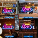 We Are Open Neon Sign Adjustable Brightness LED Neon Light Signs by USB for Window Shop Bar Salon Cafes Restaurant Pubs Decor