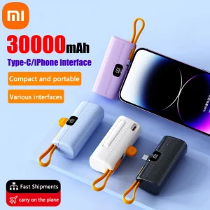 Xiaomi 2024 NEW Power Bank 30000mAh Compact Mini Portable Pocket Power Bank Two-Way Fast Charging Compatible iPhone Samsung